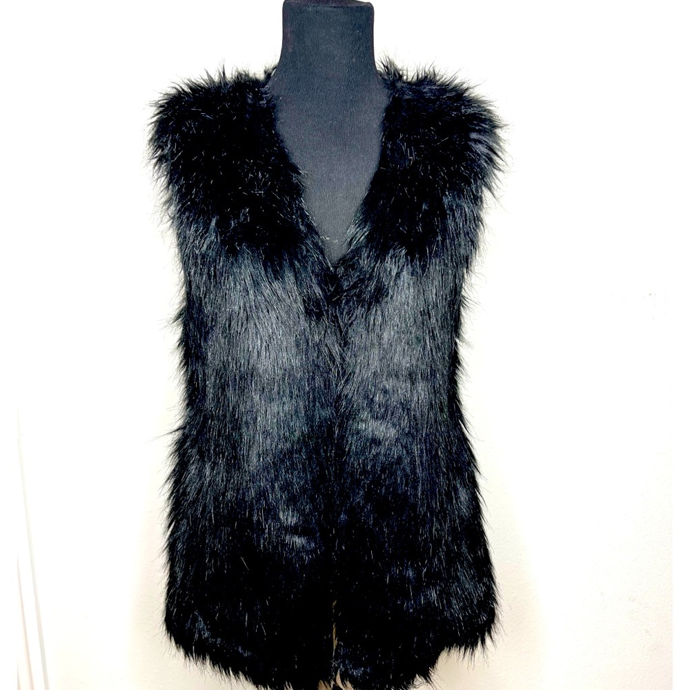 Winters perfect black faux fur vest